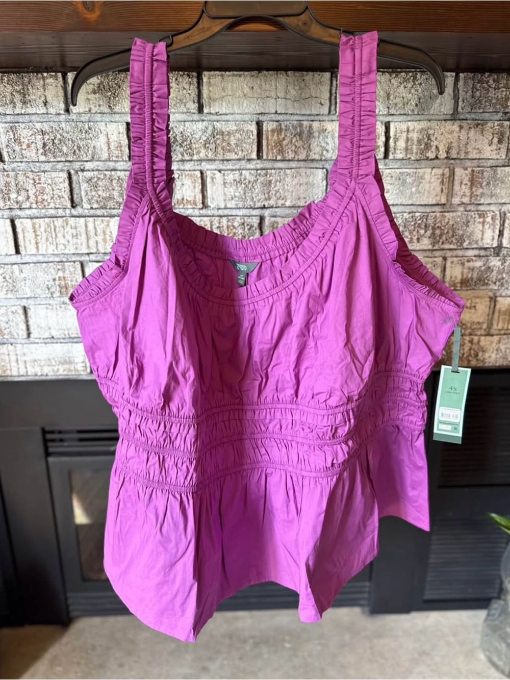 Violet Surprise Smocked Peplum Tank
Top Size 4X